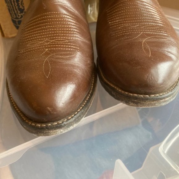 VINTAGE TONY LAMA COWBOY BOOTS mens 9.5 Excellent - Picture 8 of 15